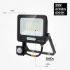 LED prožektorius, juodas, PIR jutiklis, 30W, 120°, šalta balta šviesa LED prožektorius, juodas, PIR jutiklis, 30W, 120°, šalta balta šviesa