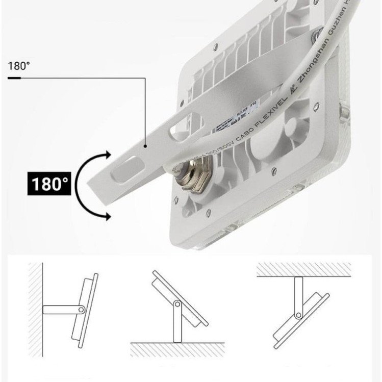 LED prožektorius, baltas, 100Lm/W, 10W, šalta balta šviesa LED prožektorius, baltas, 100Lm/W, 10W, šalta balta šviesa