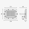 LED prožektorius, baltas, 100Lm/W, 20W, šalta balta šviesa