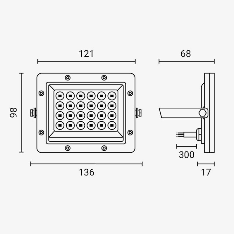 LED prožektorius, baltas, 100Lm/W, 20W, neutrali balta šviesa