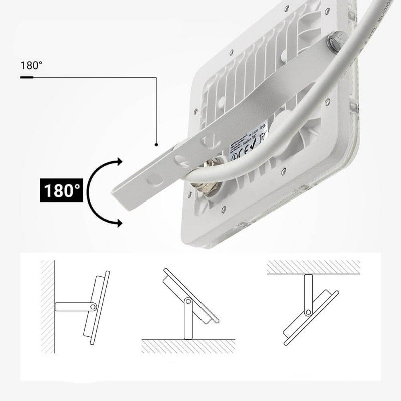 LED prožektorius, baltas, 100Lm/W, 20W, šilta balta šviesa