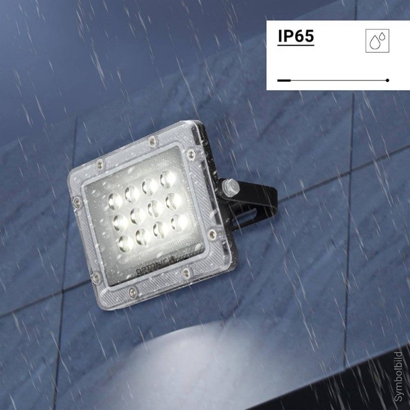 LED prožektorius, juodas, 100Lm/W, 10W, neutrali balta šviesa