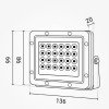 LED prožektorius, juodas, 100Lm/W, 20W, šilta balta šviesa LED prožektorius, juodas, 100Lm/W, 20W, šilta balta šviesa