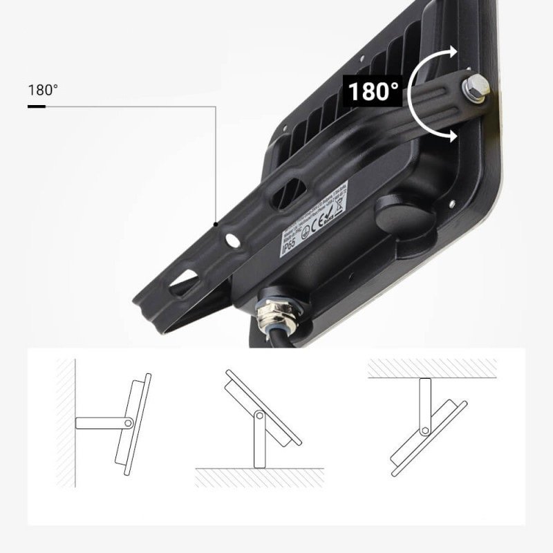LED prožektorius, juodas, 100Lm/W, 30W, šilta balta šviesa LED prožektorius, juodas, 100Lm/W, 30W, šilta balta šviesa