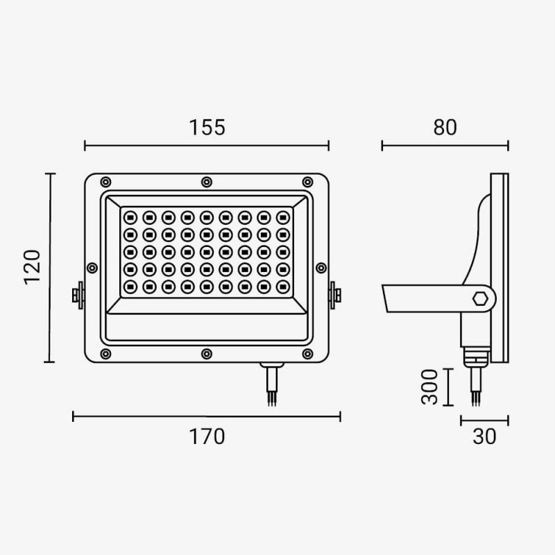 LED prožektorius, juodas, 100Lm/W, 30W, šilta balta šviesa LED prožektorius, juodas, 100Lm/W, 30W, šilta balta šviesa