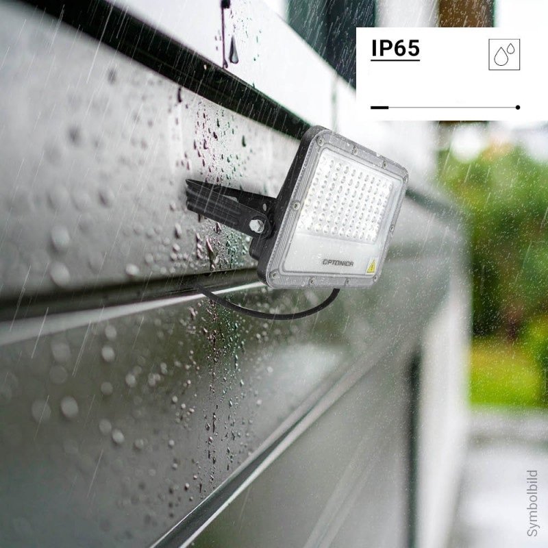 LED prožektorius, juodas, 100Lm/W, 50W, neutrali balta šviesa