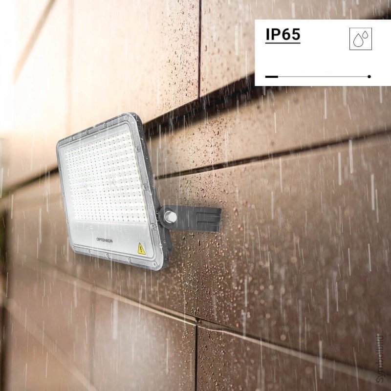 LED prožektorius, juodas, 100Lm/W, 150W, šalta balta šviesa