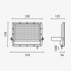LED prožektorius, juodas, 100Lm/W, 150W, neutrali balta šviesa