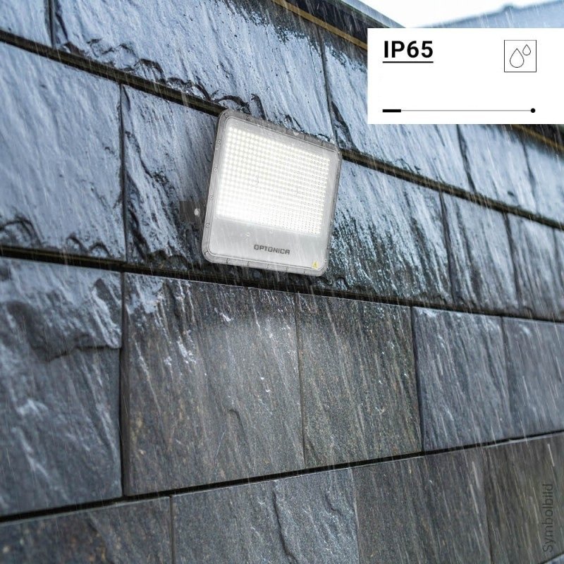 LED prožektorius, juodas, 140Lm/W, 300W, neutrali balta šviesa