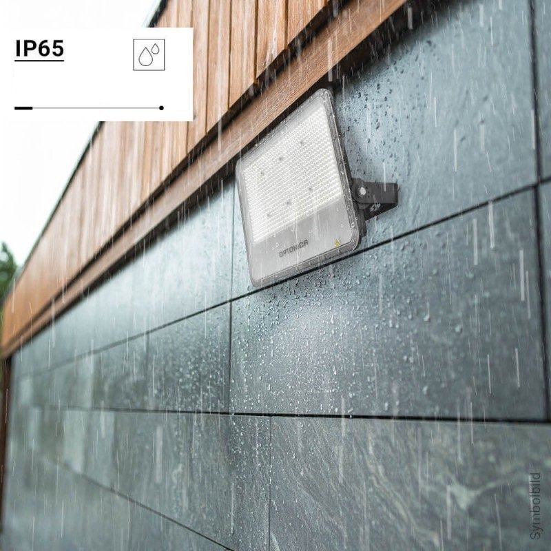 LED prožektorius, juodas, 140Lm/W, 400W, neutrali balta šviesa