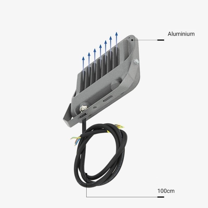 LED prožektorius, pilkas, 100Lm/W, 50W, neutrali balta šviesa