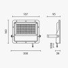 LED prožektorius, pilkas, 100Lm/W, 50W, neutrali balta šviesa