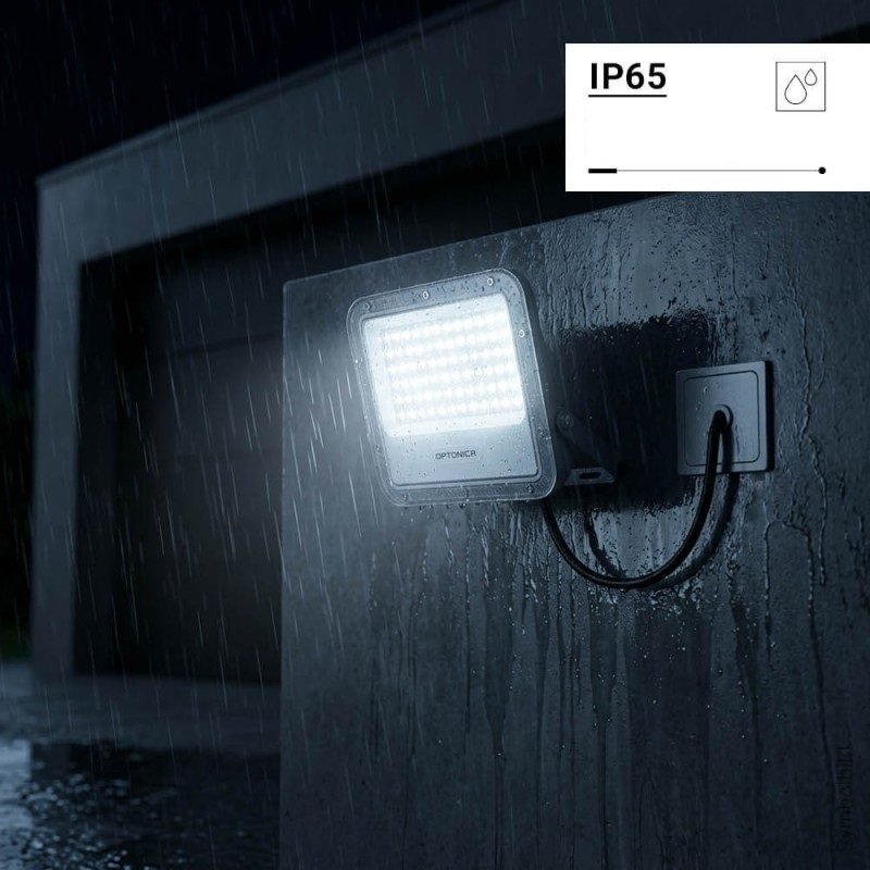 LED prožektorius, pilkas, 100Lm/W, 50W, neutrali balta šviesa