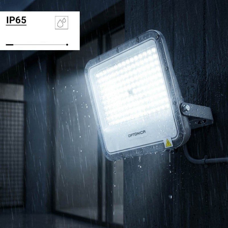 LED prožektorius, pilkas, 100Lm/W, 100W, neutrali balta šviesa