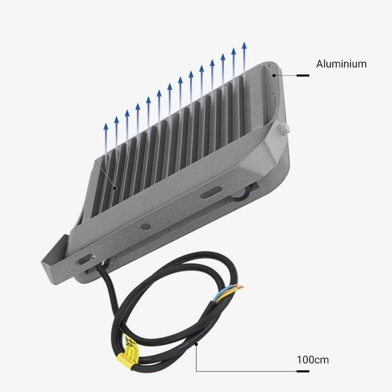 LED prožektorius, pilkas, 100Lm/W, 150W, neutrali balta šviesa