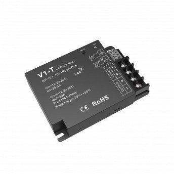 LED pastovios įtampos maitinimo valdiklis, 12-24V, 20A, 1 kanalas, nuotolinis valdymas