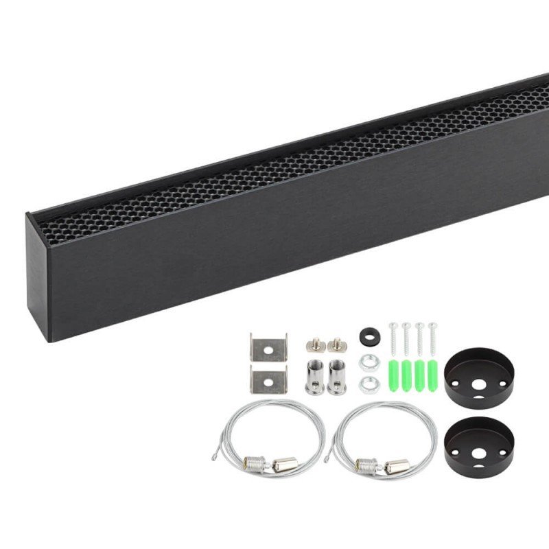 LED linijinis šviestuvas, 38W, juodas, CCT, juodo korio gaubtas