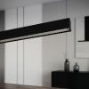 LED linijinis šviestuvas, 38W, juodas, CCT, juodo korio gaubtas