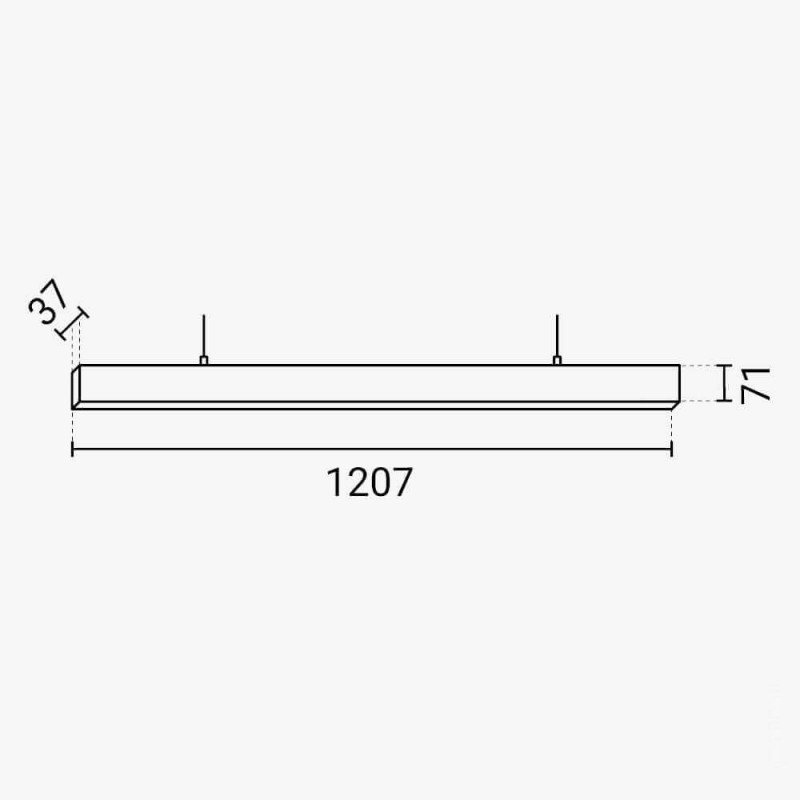 LED linijinis šviestuvas, 38W, juodas, CCT, juodo korio gaubtas