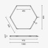 LED korys (hexagon), 1HEX, 42W, šalta balta šviesa LED korys (hexagon), 1HEX, 42W, šalta balta šviesa