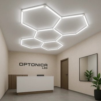 LED korys (hexagon), 5HEX, 192W, šalta balta šviesa