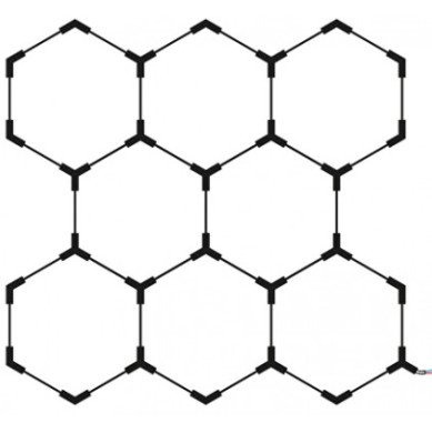 LED korys (hexagon), 8HEX, 280W, šalta balta šviesa