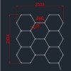 LED korys (hexagon), 8HEX, 280W, šalta balta šviesa
