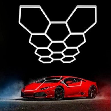 LED korys (hexagon), 11HEX, 385W, šalta balta šviesa