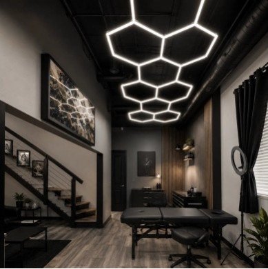 LED korys (hexagon), 8HEX, 259W, šalta balta šviesa