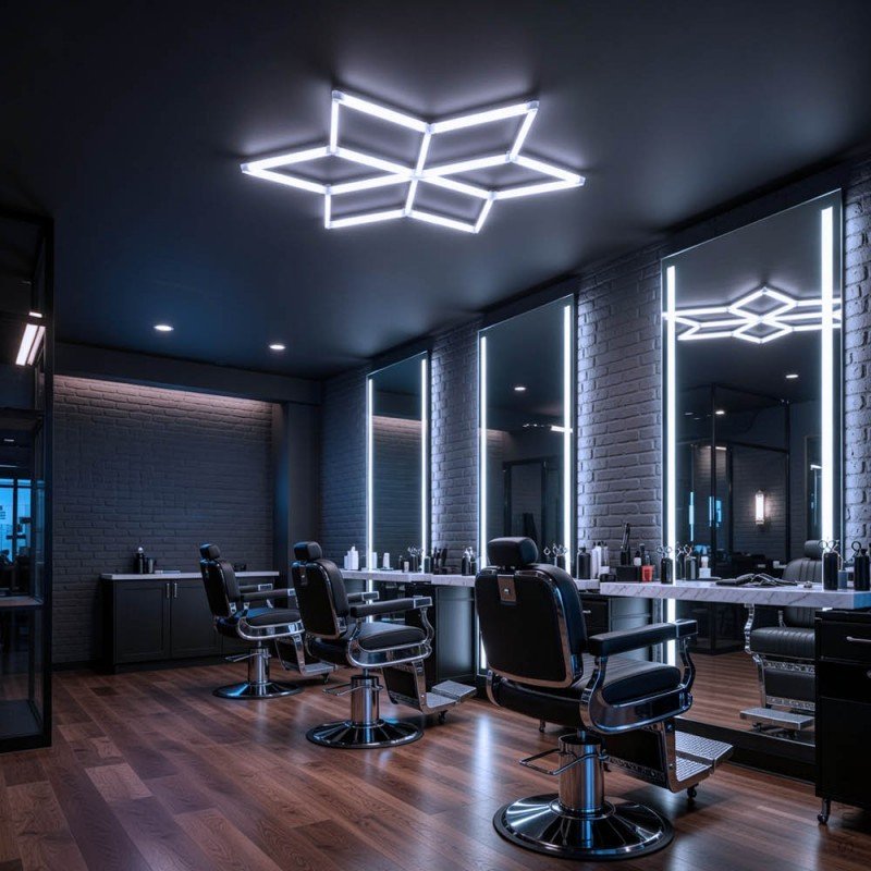 LED korys (hexagon), 6HEX, 126W, šalta balta šviesa