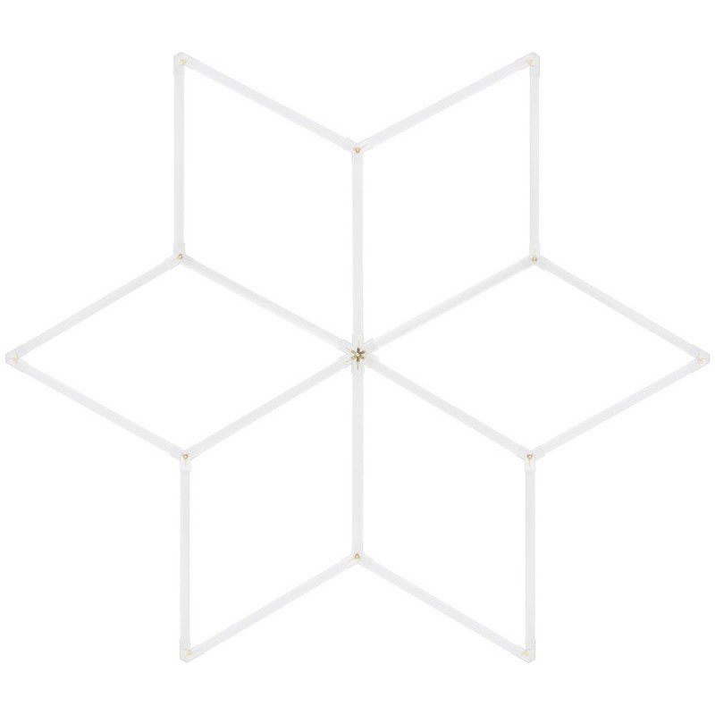 LED korys (hexagon), 6HEX, 126W, šalta balta šviesa