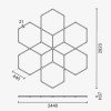 LED korys (hexagon), 12HEX, 294W, šalta balta šviesa