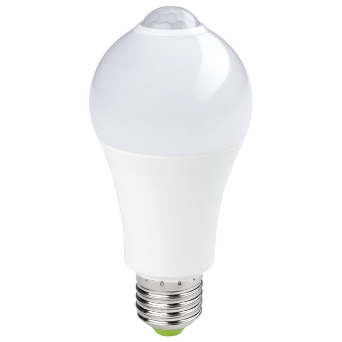 LED lemputė E27 7W, PIR jutiklis, neutrali balta šviesa LED lemputė E27 7W, PIR jutiklis, neutrali balta šviesa
