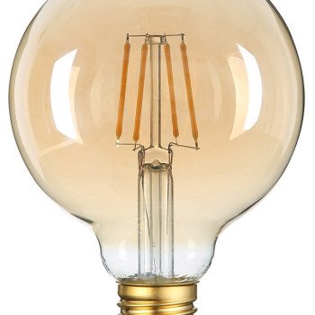 LED lemputė E27 G95 4W, auksinė, šilta balta šviesa