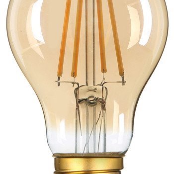 LED lemputė E27 A60 8W, auksinė, šilta balta šviesa