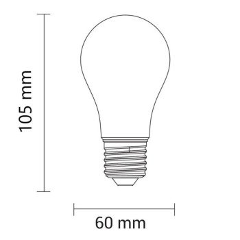LED lemputė E27 A60 5W, šalta balta šviesa