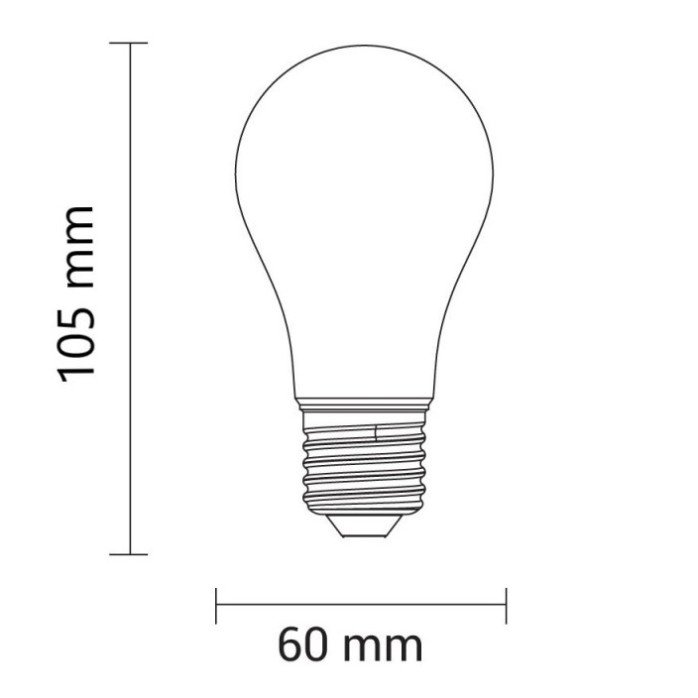 LED lemputė E27 A60 5W, šilta balta šviesa