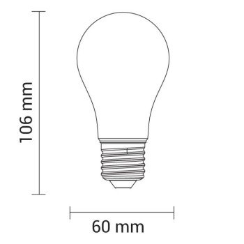 LED lemputė E27 A60 4W, šalta balta šviesa
