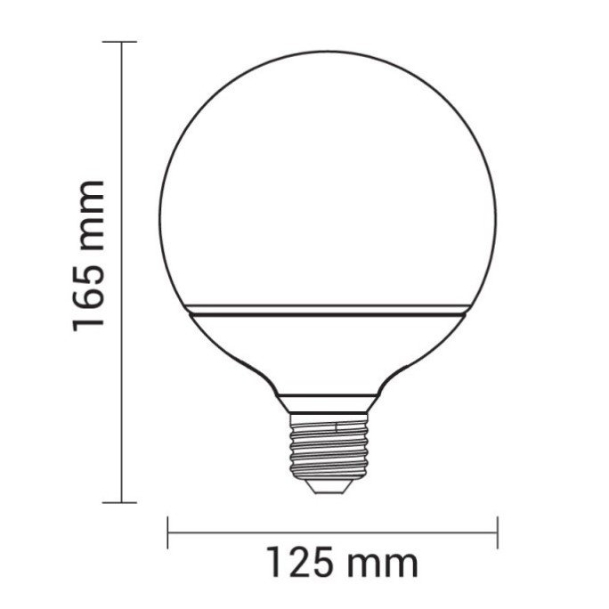 LED lemputė E27 G125 6.5W, neutrali balta šviesa LED lemputė E27 G125 6.5W, neutrali balta šviesa