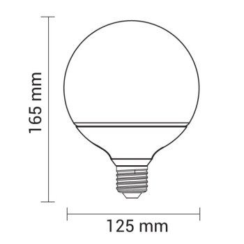 LED lemputė E27 G125 4W, neutrali balta šviesa