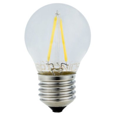 LED lemputė E27 G45 2W, siūleliai, šalta balta šviesa