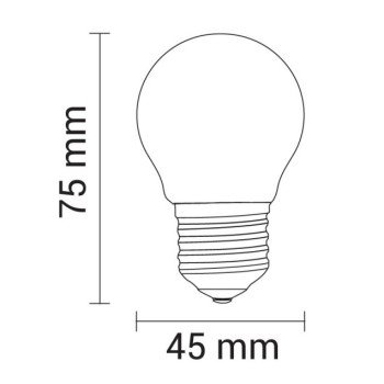 LED lemputė E27 G45 4W, skaidri, šalta balta šviesa
