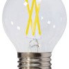 LED lemputė E27 G45 4W, skaidri, šilta balta šviesa LED lemputė E27 G45 4W, skaidri, šilta balta šviesa