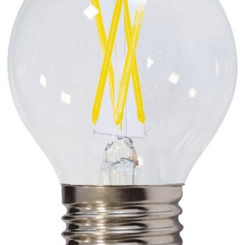 LED lemputė E27 G45 4W, skaidri, šilta balta šviesa