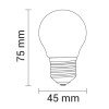 LED lemputė E27 G45 4W, skaidri, šilta balta šviesa LED lemputė E27 G45 4W, skaidri, šilta balta šviesa