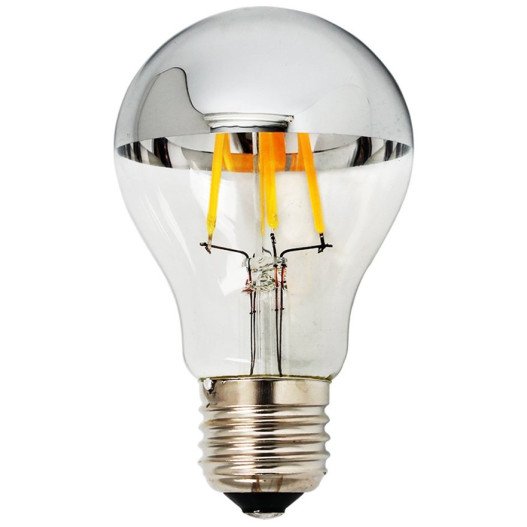 LED lemputė E27 A60 4W, pusiau sidabrinė, šilta balta šviesa