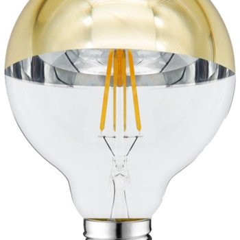 LED lemputė E27 G95 4W, pusiau auksinė, šilta balta šviesa