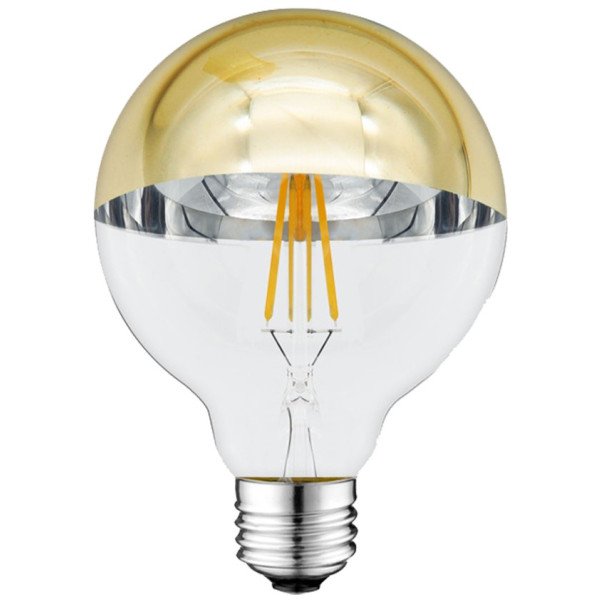 LED lemputė E27 G95 4W, pusiau auksinė, šilta balta šviesa LED lemputė E27 G95 4W, pusiau auksinė, šilta balta šviesa