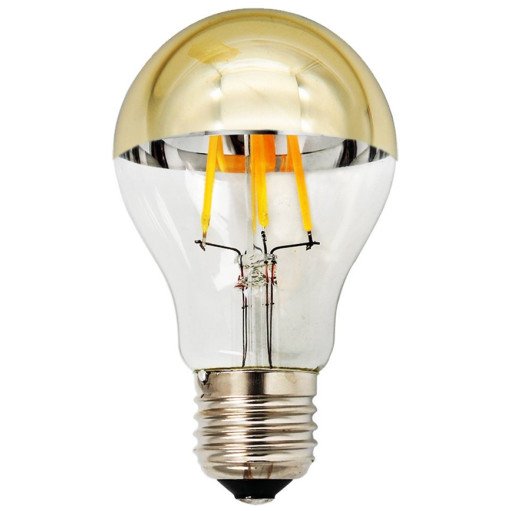LED lemputė E27 A60 4W, pusiau auksinė, šilta balta šviesa
