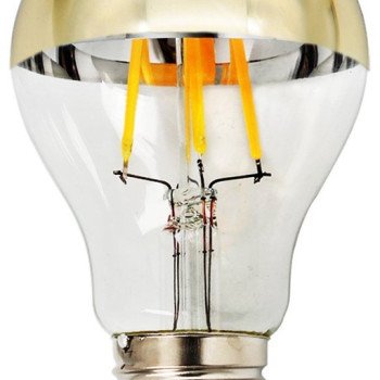 LED lemputė E27 A60 7W, pusiau auksinė, šilta balta šviesa